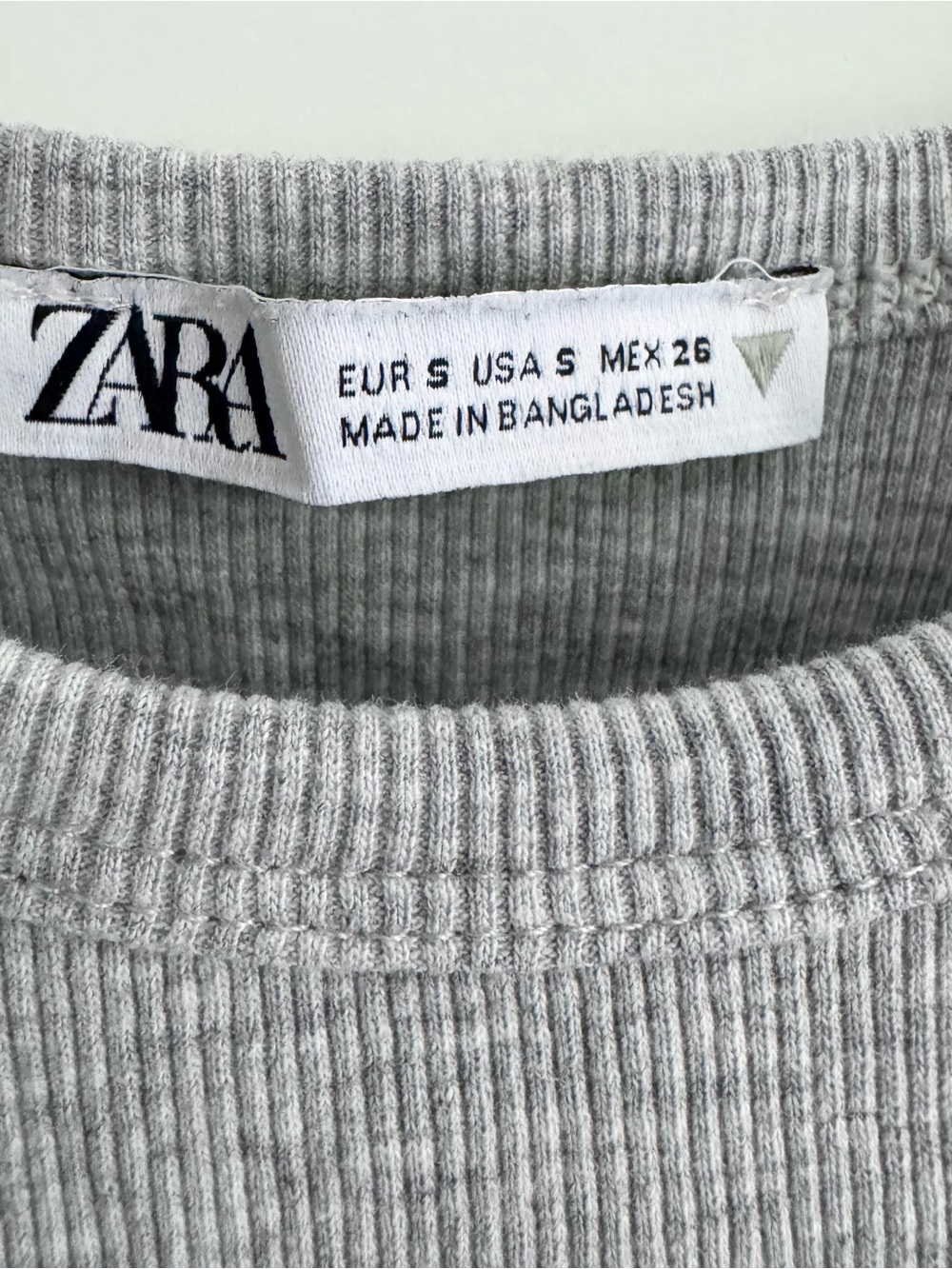 ZARA Light Gray Ribbed Cropped Tank, S - Picture 4 of 5